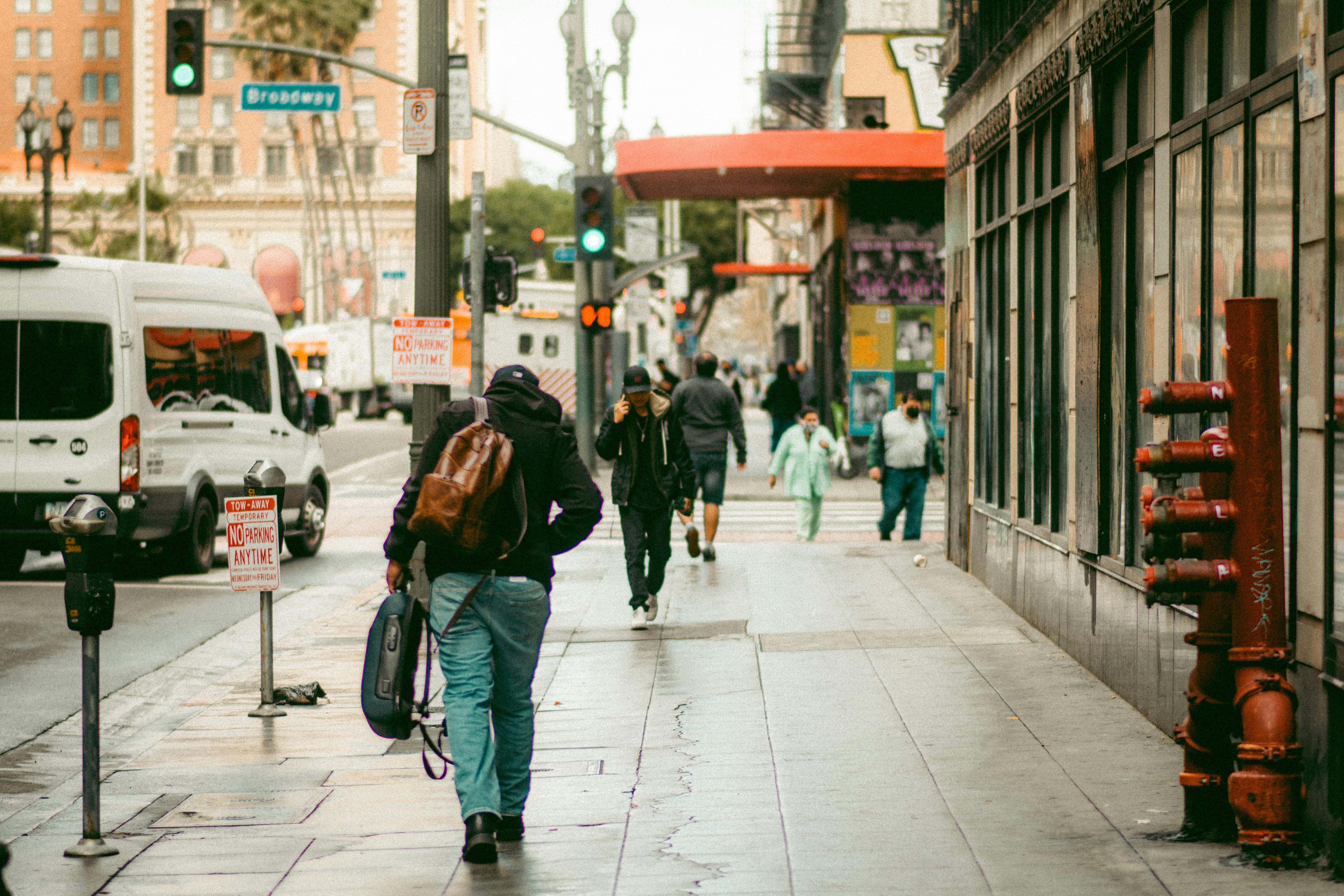 LA Broadway street scene — HIRECAR