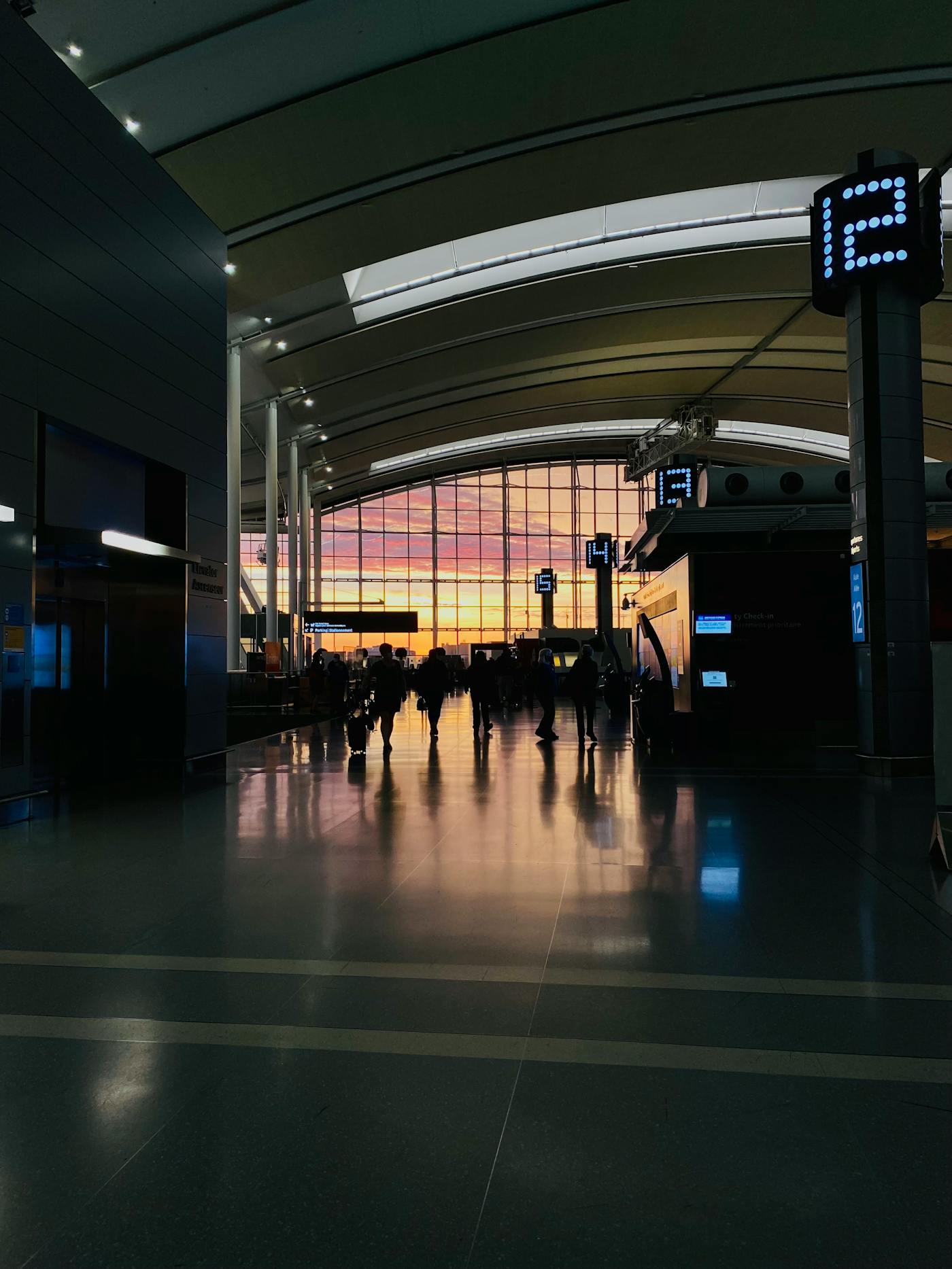 Airport terminal sunset — HIRECAR